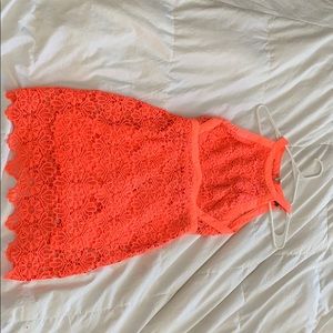 ASTR Coral Crochet Dress
